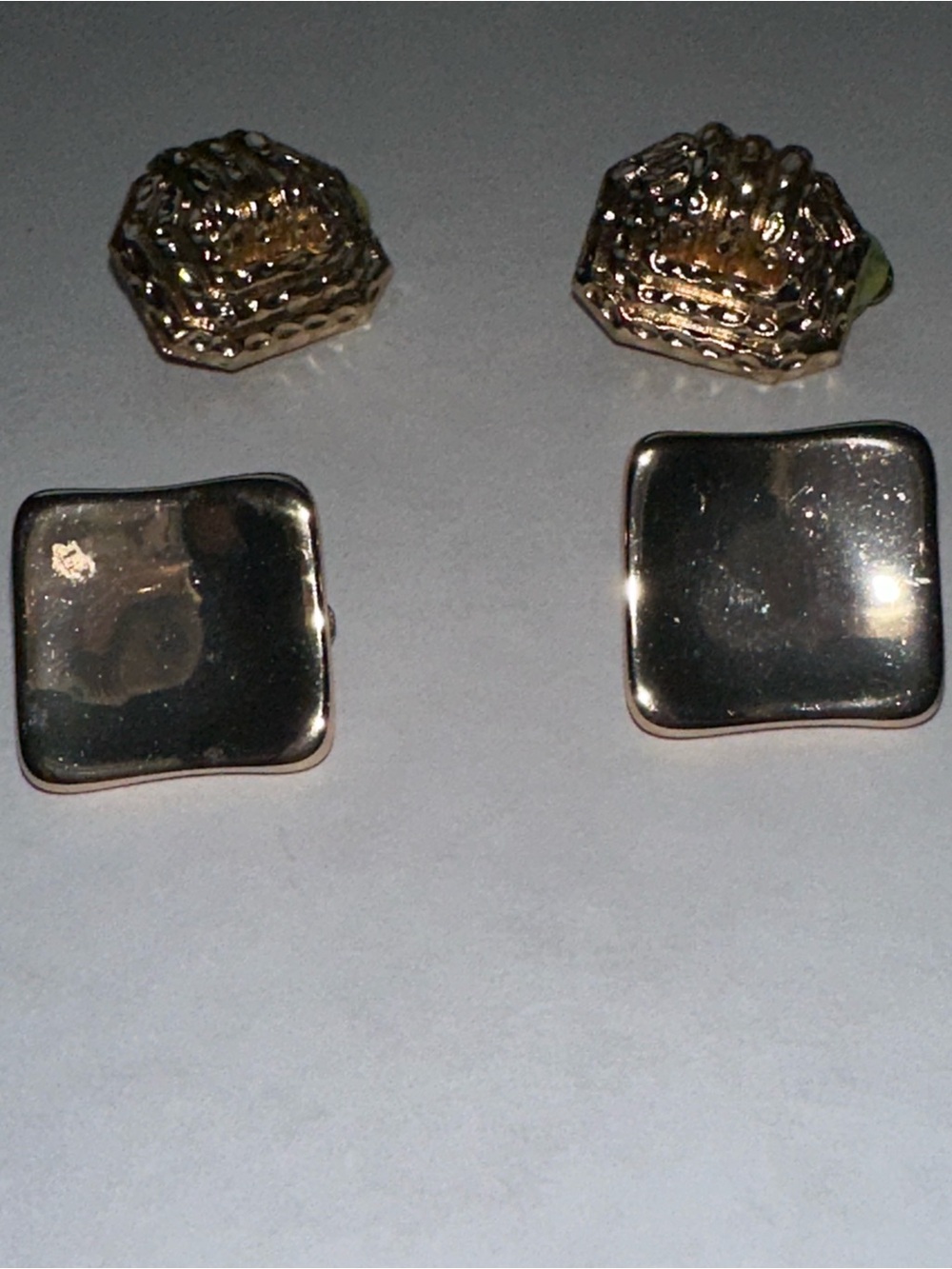 Two pairs Goldtone Clip on Earrings